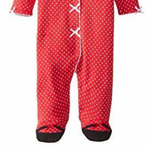 Little Me Baby Girls My First Christmas Set Footed Sleeper & Hat - Picture 3 of 9